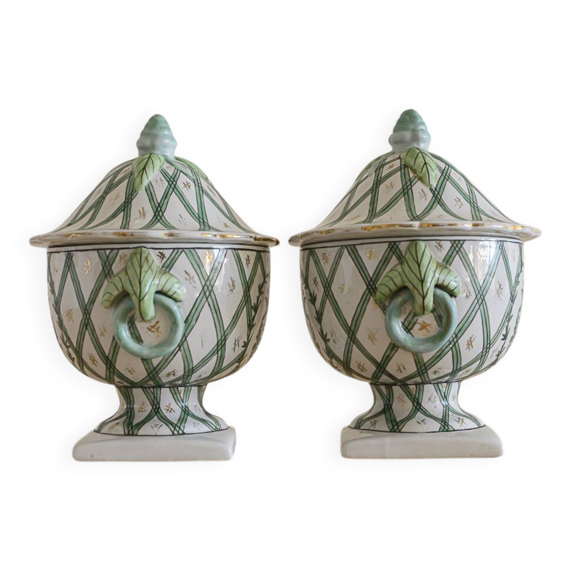 Covered vases or decorative urns, porcelain Central Europe 19th century