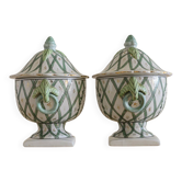 Covered vases or decorative urns, porcelain Central Europe 19th century