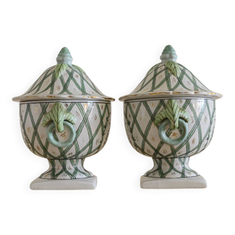 Covered vases or decorative urns, porcelain Central Europe 19th century
