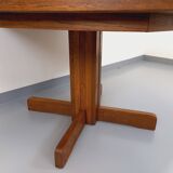Vintage 80s hexagonal dining table in oak wood