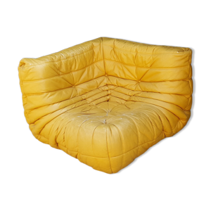 Fauteuil d'angle togo cuir Michel Ducaroy 1970/80