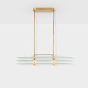 Ceiling light by Roberto Volonterio and Cesare Benedetti, brass and glass, 1980.