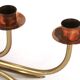 Scandinavian four-branch candlestick in copper and brass, 1950s