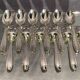 Suite of 12 small silver metal spoons design Vintage mid-twentieth