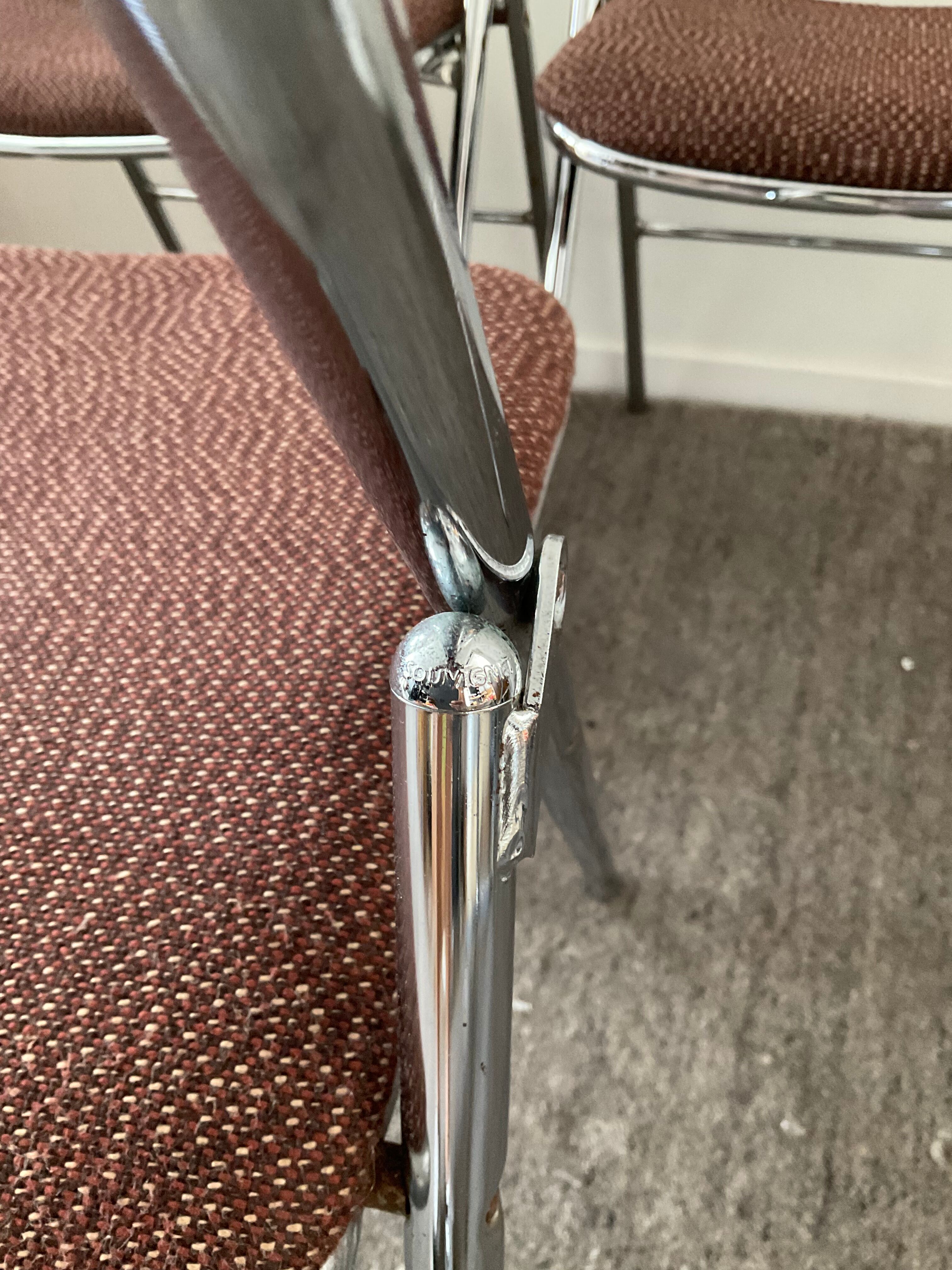 Série de 3 chaises pliantes Souvignet des années 70
