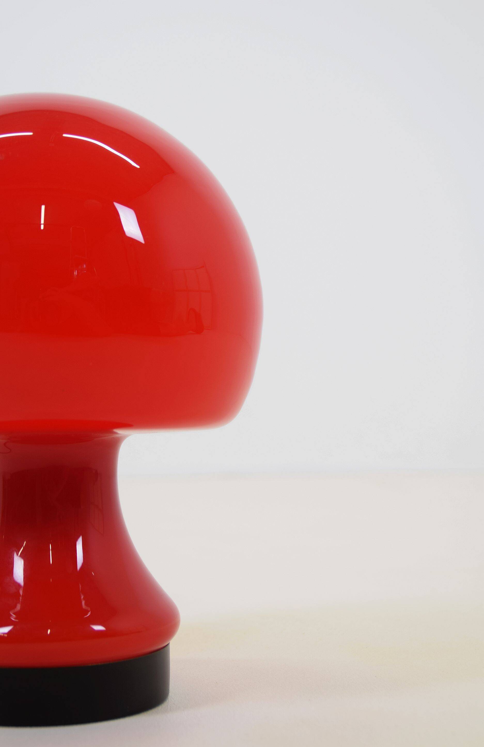 Vintage glass mushroom table lamp, 1960s