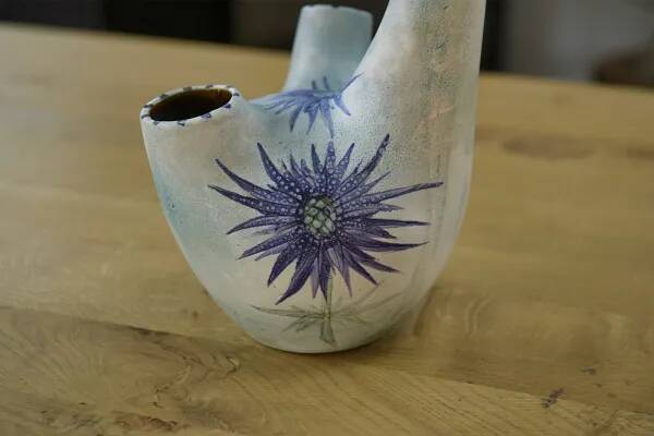 Ceramic vase by Marie-Madeleine Jolly, “Chardon” model, 1940s