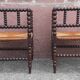 Pair of corner chairs or armchairs "fireplace corner" (Straw seat)