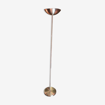 Discreet brushed metal floor lamp