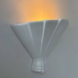 Vintage white porcelain wall lamp, France, 1960