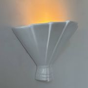 Vintage white porcelain wall lamp, France, 1960