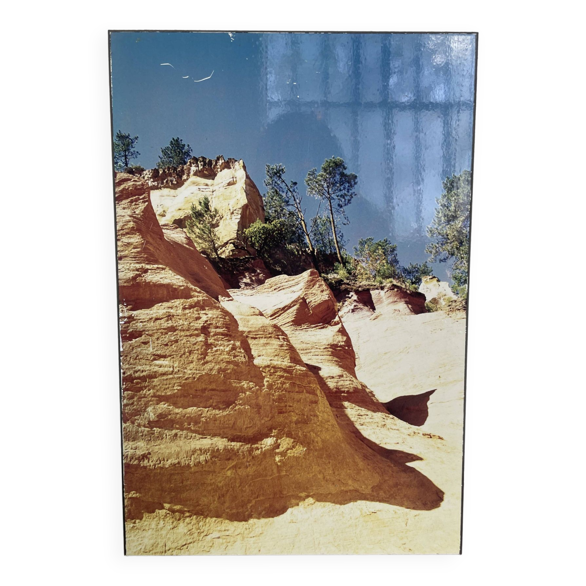 Old “desert” photo on wood