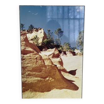 Old “desert” photo on wood