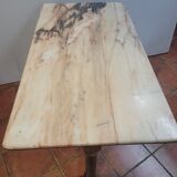 Bistro table oak base over marble