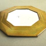 Octagonal brass mirror 19x19cm