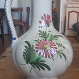 Earthenware vase with floral decoration, Saint-Clément style
