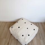 Housse de pouf Berbère Béni Ouarain à losanges noirs et blancs