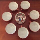 Set of 8 very old fine porcelain cups Japan and 2 under cups