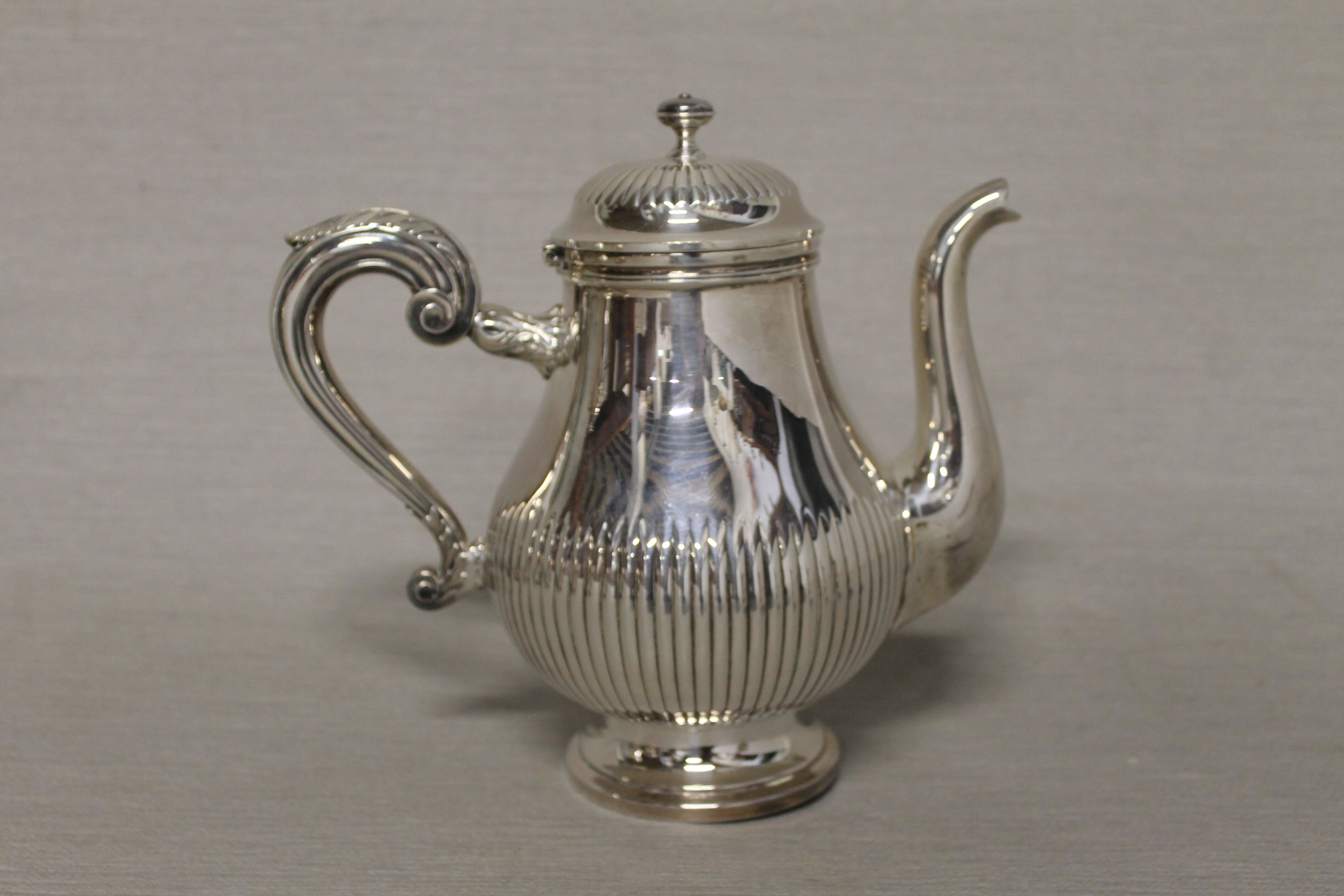 Silver metal coffee set - christofle - gallia collection