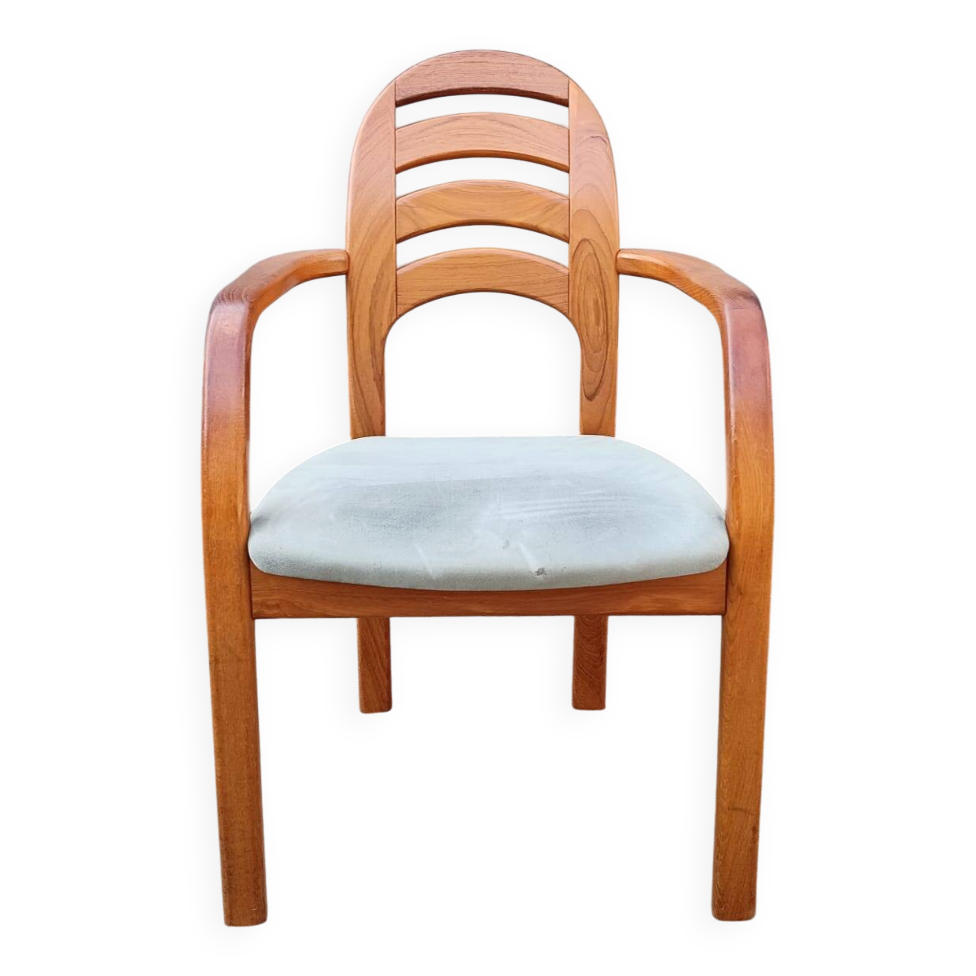 Scandinavian armchair in solid wood with armrests – 1990s