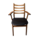 Fauteuil bois blond et cuir scandinave années 60