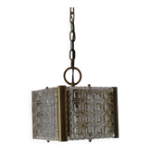 Vintage brass glass chandelier
