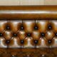 Pair of Victorian Chesterfield pub benches in leather.