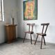Pair of Savoyard tripod chairs, folk art, oak.