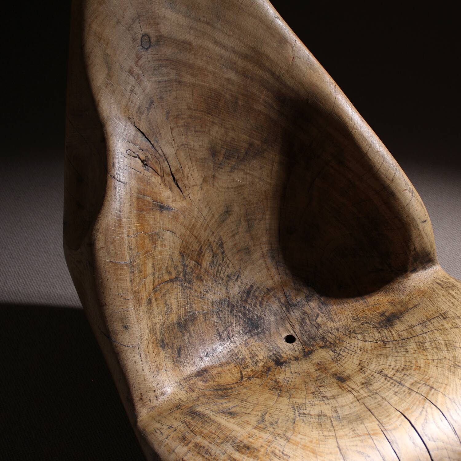 Brutalist Chaise Longue – Lounge Chair in Solid Oak | Germany 1970s