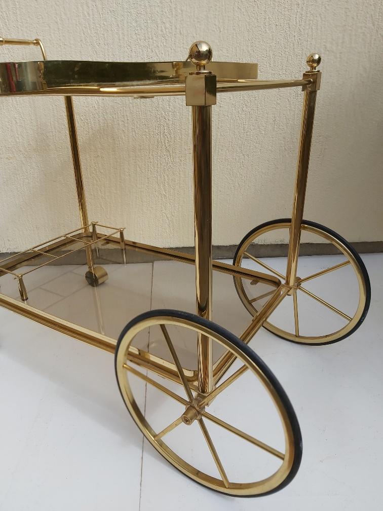 Rolling dessert brass removable tray 70s