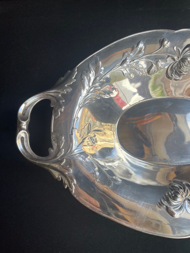 Basket with handles – Silver Metal – Alfenide, Gallia for Christofle