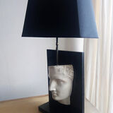 Antique-headed black marble lamp 1970/80