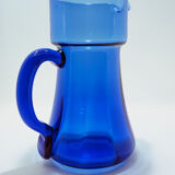 Set pichet et tasse en verre bleu scandinave