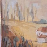 Tableau ancien paysage ocre G.Zylberman