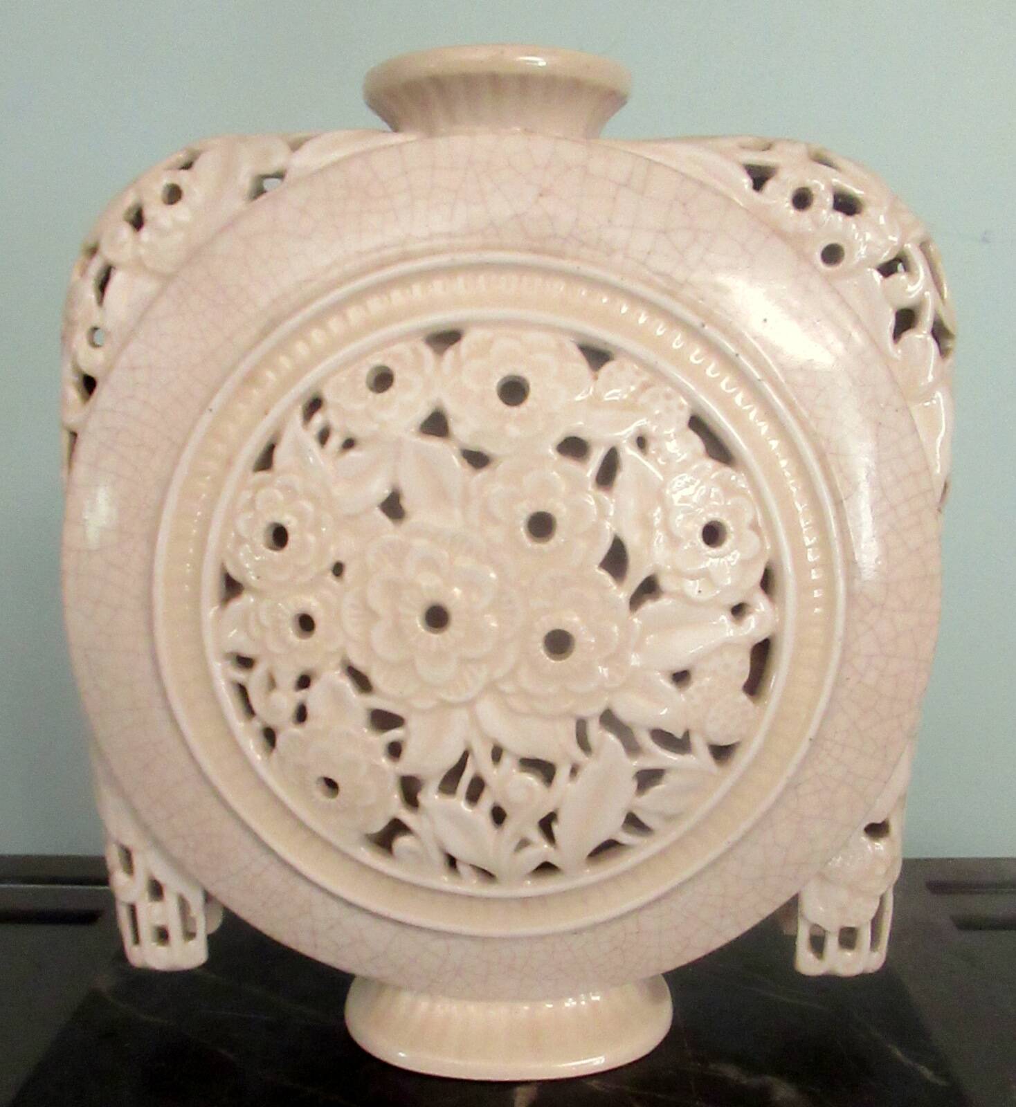 Crackle earthenware vase, Art Deco. Longwy?