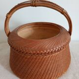 Woven bamboo basket and ceramic. Philippines.