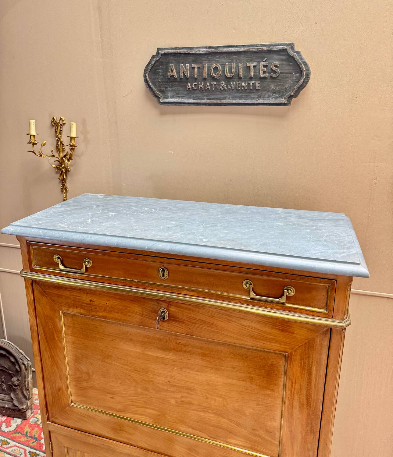 Lebrund Jean-Baptiste Louis XVI period mahogany secretary stamped