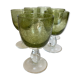 Set de 6 verres à vin 1970 en verre bullé vert
