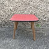Guerin small square coffee table formica marble red door plant midcentury 1950 old vintage