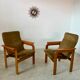 Set of 2 bridge armchairs from the 70s design Bruno Rey vintage solid beech