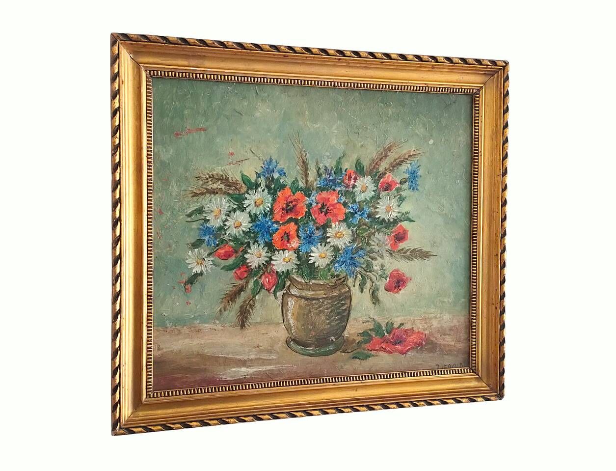 Painting ZIEBOLD Christian, 1910-1990, ref LOTZ HST Tricolor flower bouquet