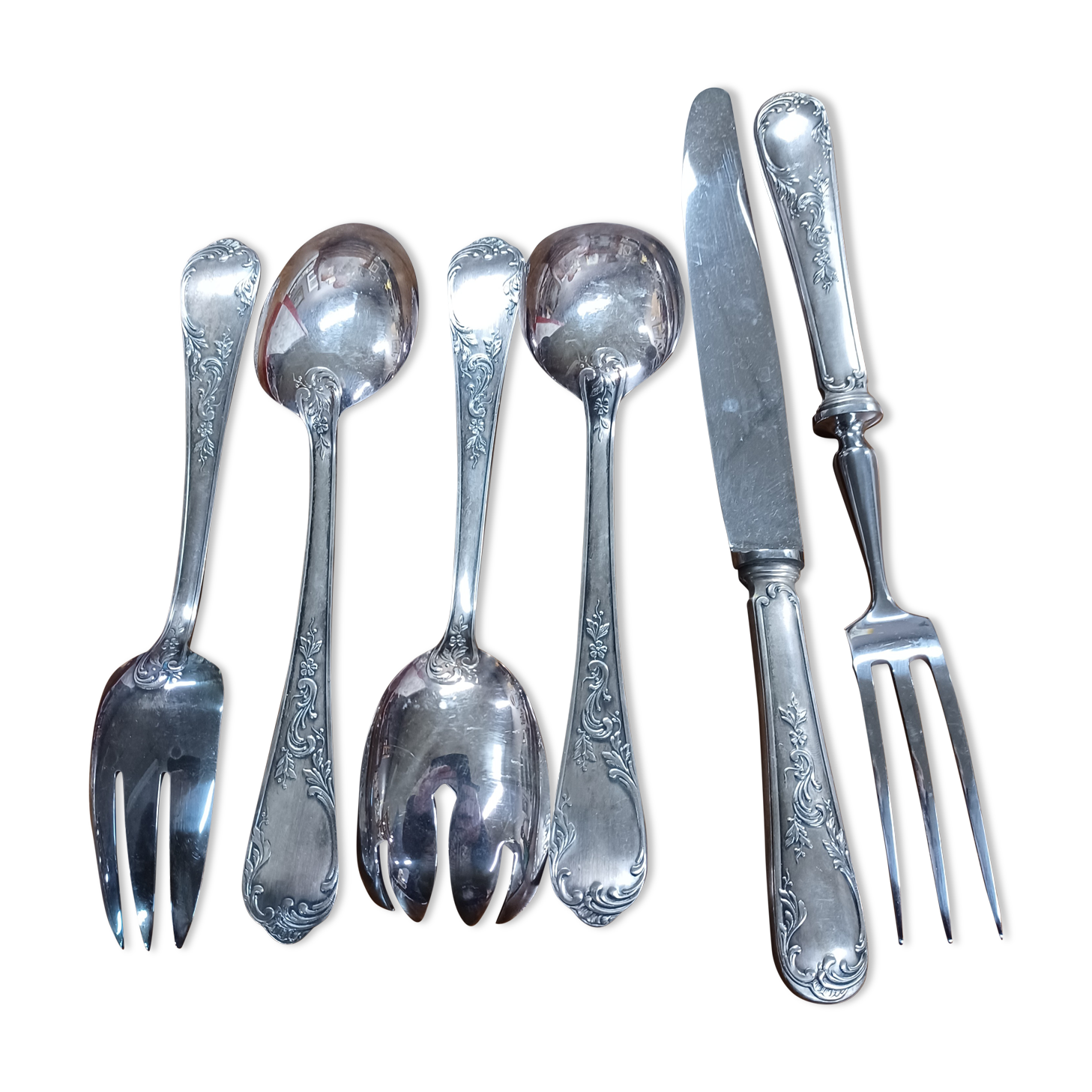 Cutlery box to serve Frionnet François in silver metal