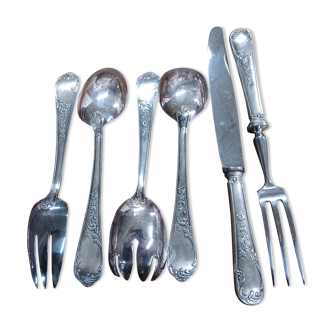 Cutlery box to serve Frionnet François in silver metal