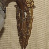 Single French Bronze Art Nouveau Wall Light with Flower Detail and White Glass Shade 4970