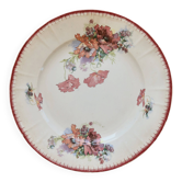 Polychrome ironstone plate from Saint-Amand and Hamage, Poppies model.