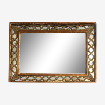 1940 style mirror in open gilded wood