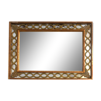 1940 style mirror in open gilded wood