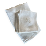 Nappe +12 serviettes avec monogramme brode