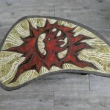 Enamelled lava coffee table, Jean Jaffeux, free form