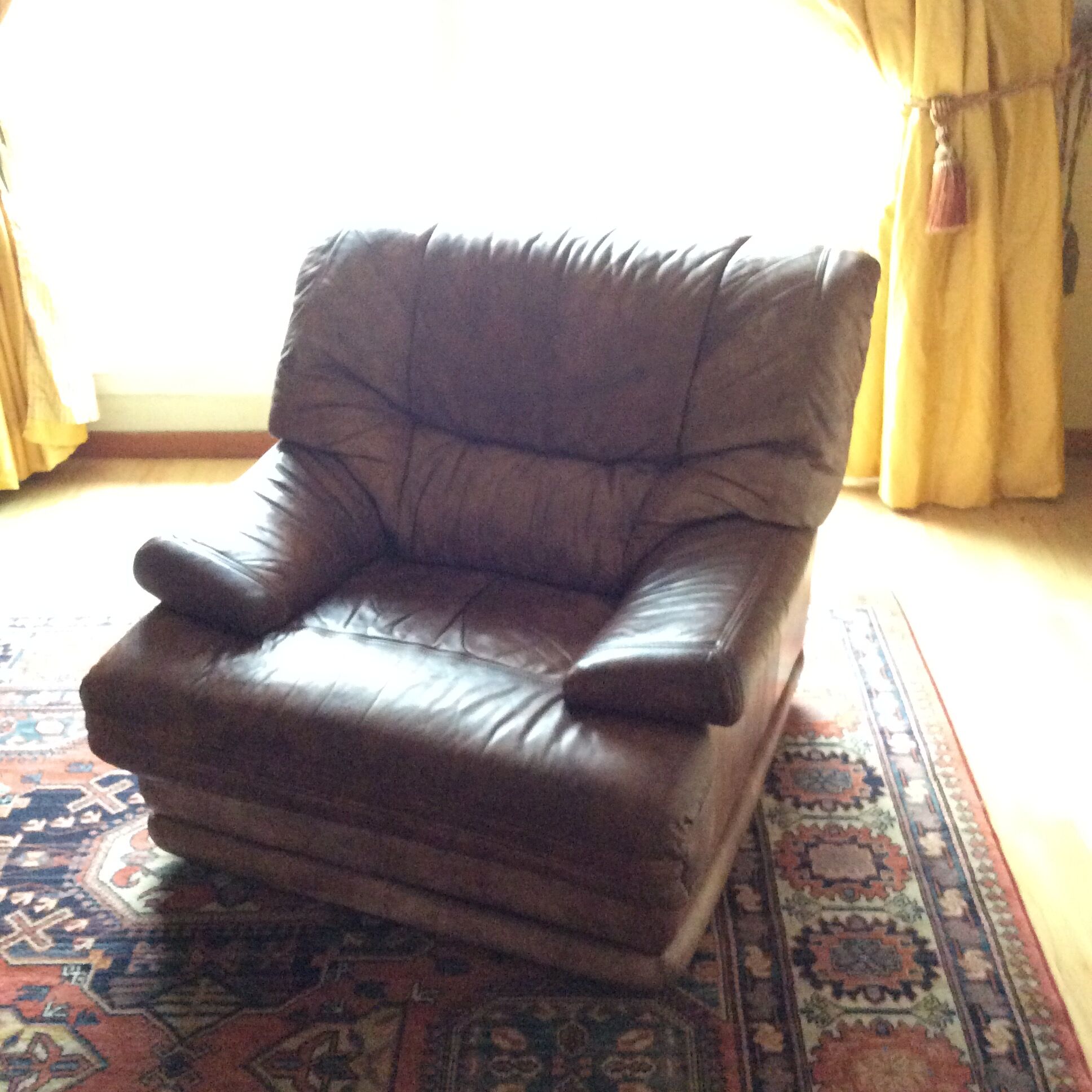 Vintage brown leather armchair
